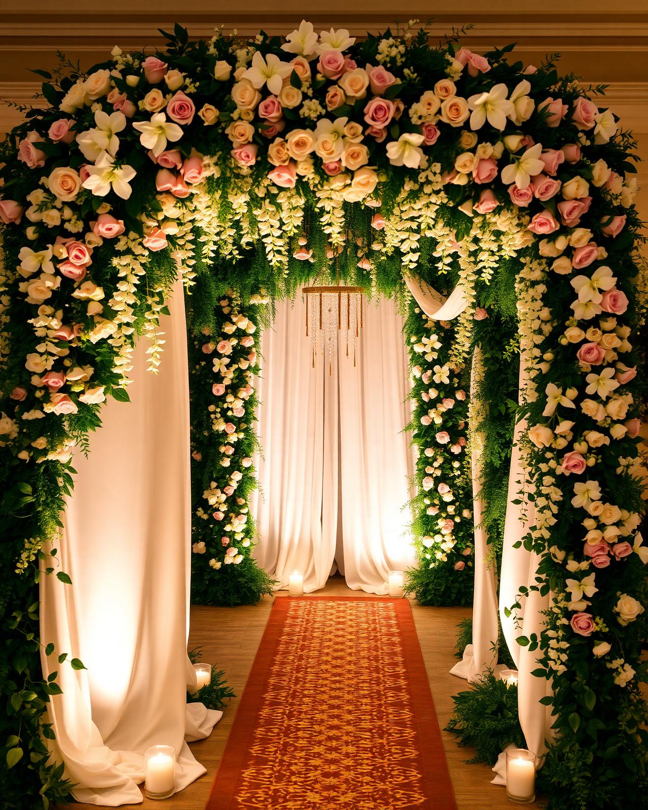 Floral wedding archway styled by Aalaya Decors