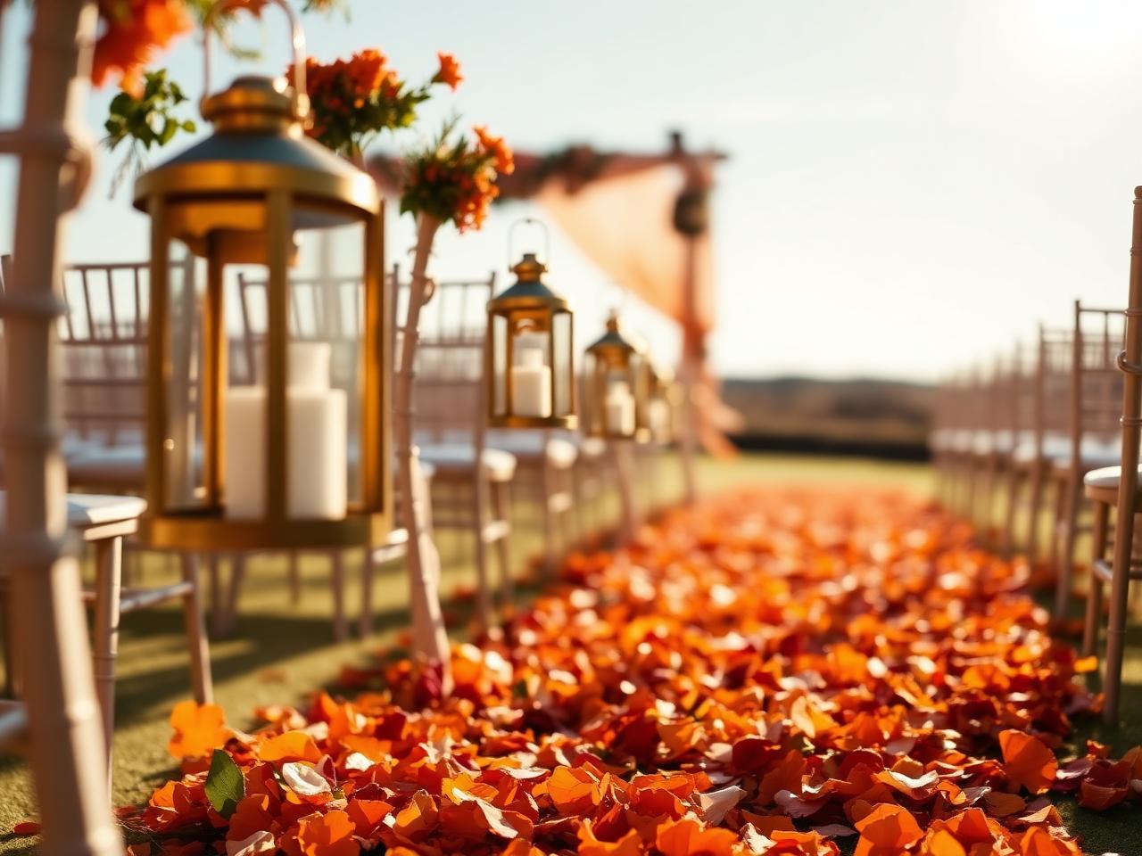 Wedding aisle decor detail